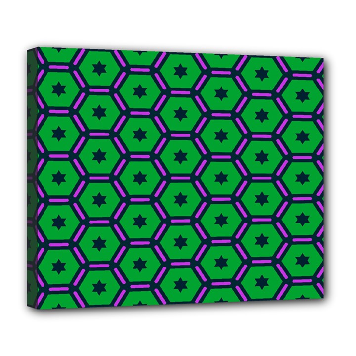 Stars in hexagons pattern Deluxe Canvas 24  x 20  (Stretched)