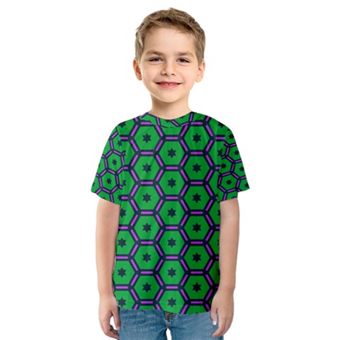 Stars In Hexagons Pattern Kid s Sport Mesh Tee by LalyLauraFLM