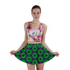 Stars In Hexagons Pattern Mini Skirt