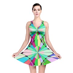 Distorted Flower Reversible Skater Dress