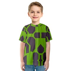 Brown Green Shapes Kid s Sport Mesh Tee