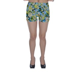 Vintage Floral Pattern Skinny Shorts