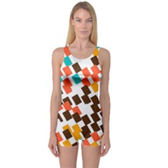 Rectangles On A White Background Women s Boyleg One Piece Swimsuit