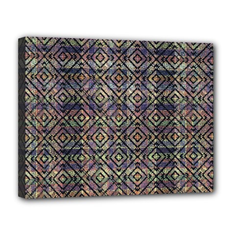 Multicolored Ethnic Check Seamless Pattern Canvas 14  X 11 