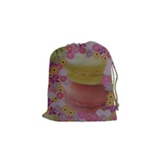 Macaroons And Floral Delights Drawstring Pouches (small) 