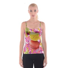 Macaroons And Floral Delights Spaghetti Strap Tops