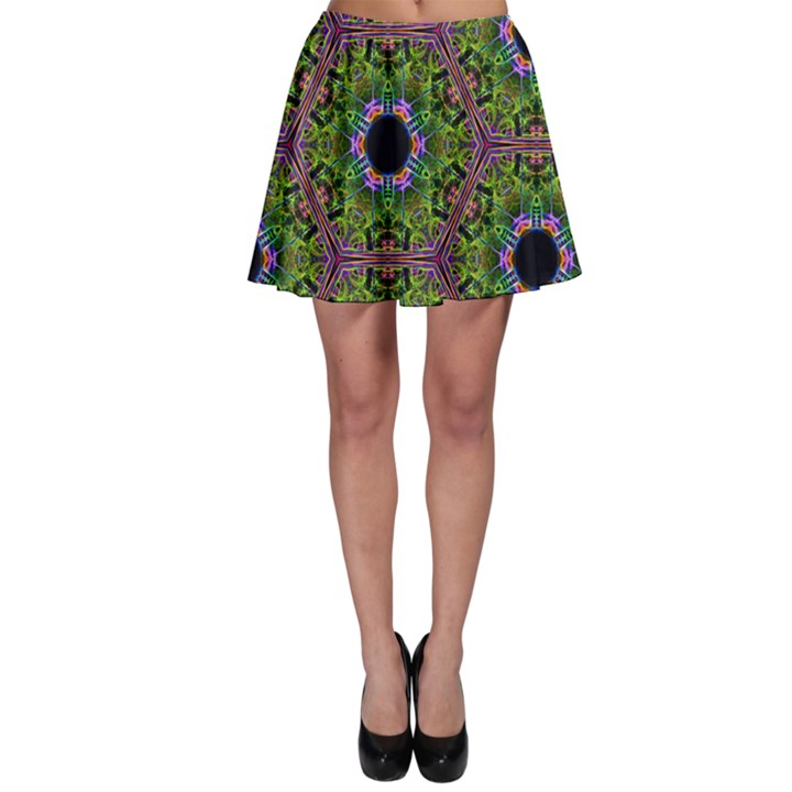 Repeated Geometric Circle Kaleidoscope Skater Skirts