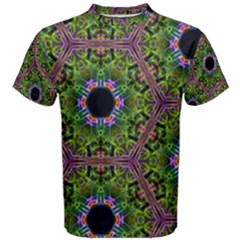 Repeated Geometric Circle Kaleidoscope Men s Cotton Tees