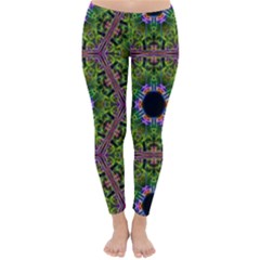 Repeated Geometric Circle Kaleidoscope Winter Leggings