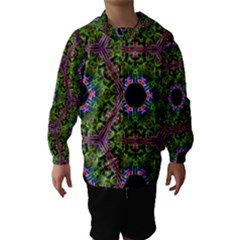 Repeated Geometric Circle Kaleidoscope Hooded Wind Breaker (kids)