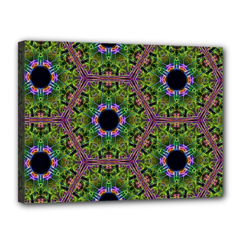 Repeated Geometric Circle Kaleidoscope Canvas 16  X 12  by canvasngiftshop