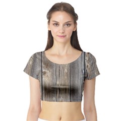 Wood Fence Short Sleeve Crop Top