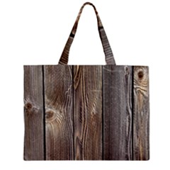 Wood Fence Zipper Tiny Tote Bags