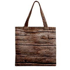 Weathered Wood Zipper Grocery Tote Bags