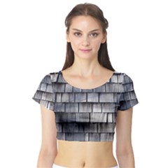 Weathered Shingle Short Sleeve Crop Top