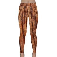 Old Brown Weathered Wood Yoga Leggings