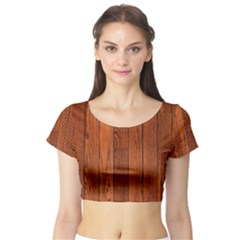 Oak Planks Short Sleeve Crop Top