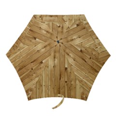 Light Wood Fence Mini Folding Umbrellas