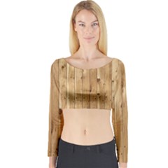 Light Wood Fence Long Sleeve Crop Top