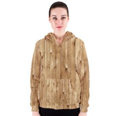 Light Wood Fence Women s Zipper Hoodies