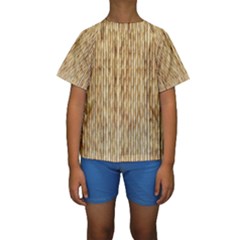 Light Beige Bamboo Kid s Short Sleeve Swimwear