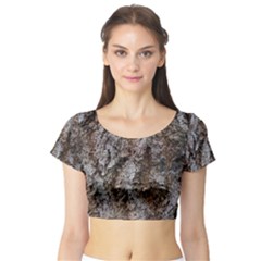 Douglas Fir Bark Short Sleeve Crop Top