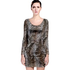 Douglas Fir Bark Long Sleeve Bodycon Dresses