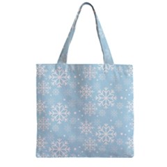 Frosty Zipper Grocery Tote Bags