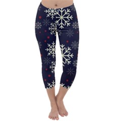 Snowflake Capri Winter Leggings  by Kathrinlegg