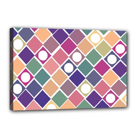 Dots And Squares Canvas 18  X 12  by Kathrinlegg