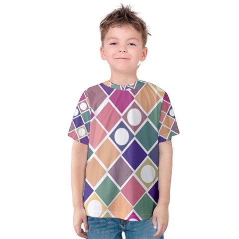 Dots And Squares Kid s Cotton Tee by Kathrinlegg