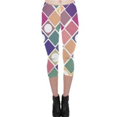 Dots And Squares Capri Leggings