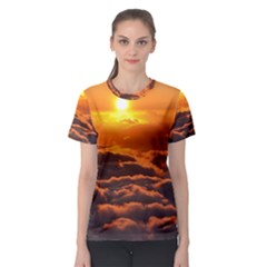 Sunset Over Clouds Women s Sport Mesh Tees