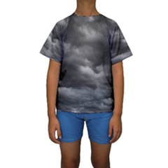 Storm Clouds 1 Kid s Short Sleeve Swimwear