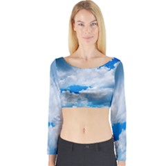 Cumulus Clouds Long Sleeve Crop Top