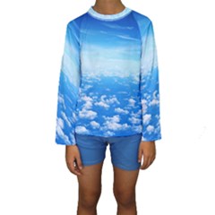 Clouds Kid s Long Sleeve Swimwear