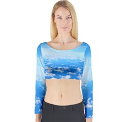 Clouds Long Sleeve Crop Top