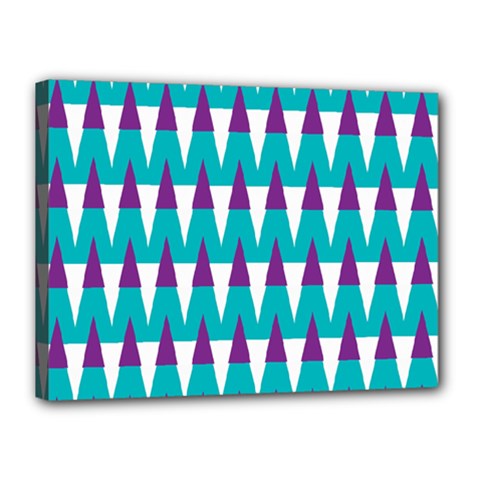 Peaks Pattern Canvas 16  X 12  (stretched) by LalyLauraFLM