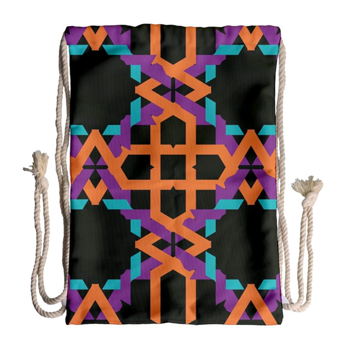 Juxtaposed shapes Large Drawstring Bag