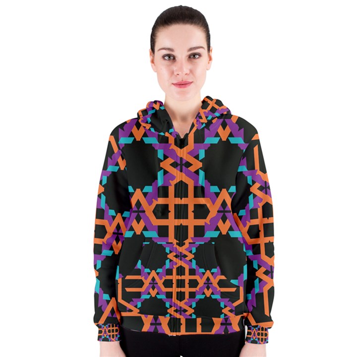 Juxtaposed shapes Women s Zipper Hoodie