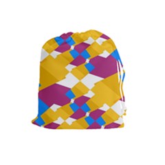 Layered Shapes Drawstring Pouch