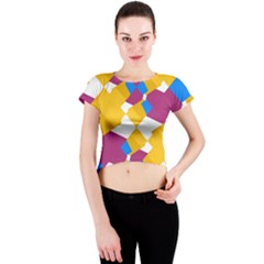 Layered Shapes Crew Neck Crop Top