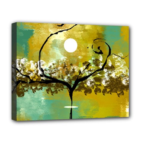 She Open s To The Moon Deluxe Canvas 20  X 16   by digitaldivadesigns