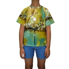 She Open s To The Moon Kid s Short Sleeve Swimwear