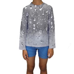 Water Drops 4 Kid s Long Sleeve Swimwear