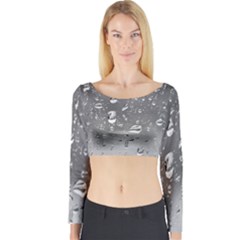 Water Drops 4 Long Sleeve Crop Top