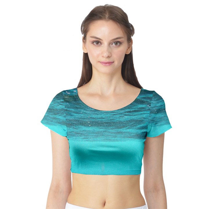 UNDERWATER WORLD Short Sleeve Crop Top