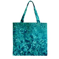 Turquoise Water Zipper Grocery Tote Bags