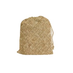 Tan Diamond Brick Drawstring Pouches (medium)  by trendistuff