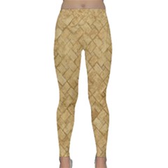 Tan Diamond Brick Yoga Leggings